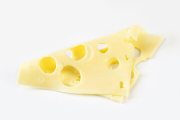 cheese slices isolated on a white background
