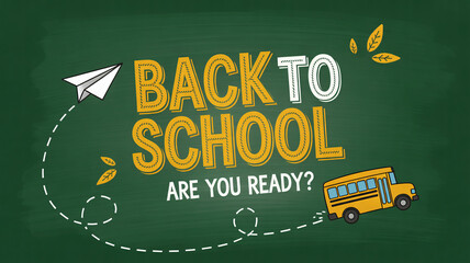 Back to School Are You Ready? | School Bus and Paper Plane Design for Educational Marketing