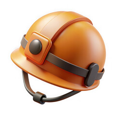 Fototapeta premium Orange hard hat safety helmet isolated on transparent background