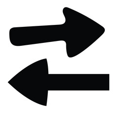 Arrow Silhouette Vector – Minimal Direction Icon for Navigation and UI Design, Vector illustration of a clean and bold arrow silhouette pointing in one direction. Designed in minimal style.