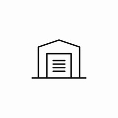 warehouse building storage icon sign vector