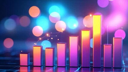 Colorful bar graph growth illustration - Powered by Adobe