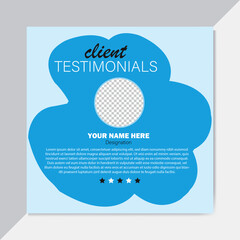 Modern style Client Testimonial design template.
