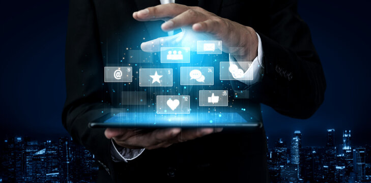 Social media engagement with interaction metrics showing comments, social media reactions, social media messages, and social media connections. Vouch - Powered by Adobe