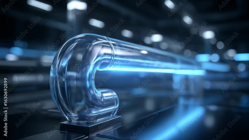 Poster transparent pipeline system flows with light of technology
