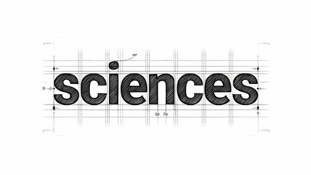 SCIENCES (SCIENCE in French) black draft text.