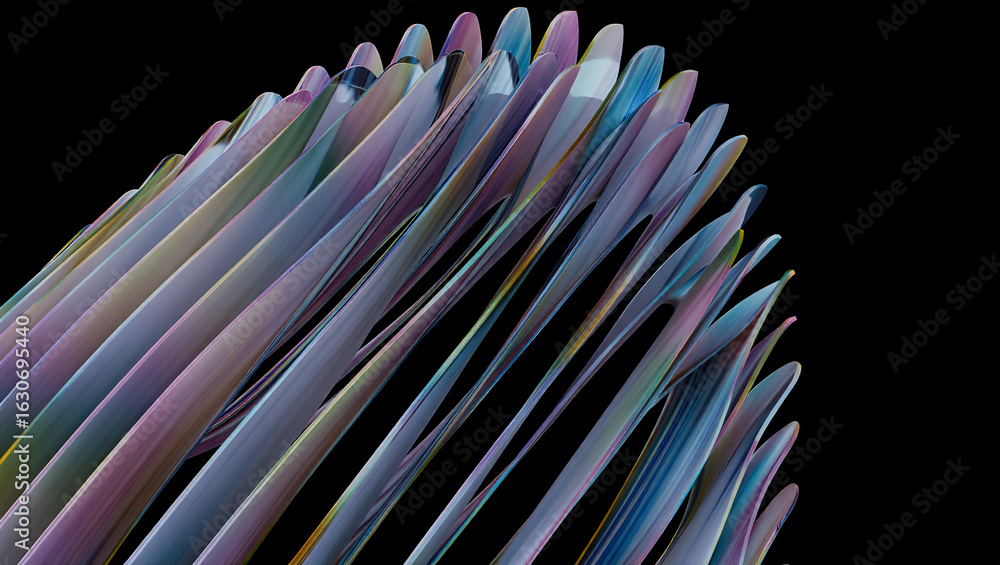 Aufkleber abstract 3d background with mother-of-pearl metal plates in a complex geometric pattern in a three-d