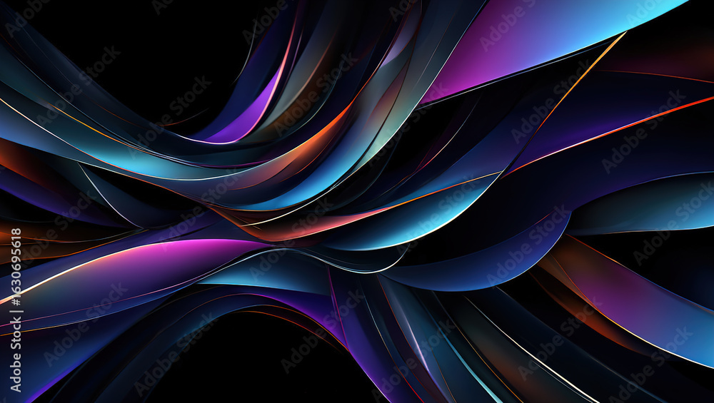 Aufkleber abstract 3d background with mother-of-pearl metal plates in a complex geometric pattern in a three-d