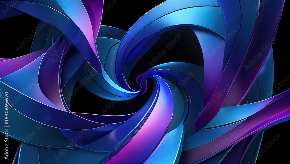 Aufkleber abstract 3d background with mother-of-pearl metal plates in a complex geometric pattern in a three-d