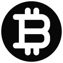 Bitcoin Icon Vector – Cryptocurrency Symbol Design, 
Minimal and modern vector icon of Bitcoin cryptocurrency symbol. Ideal for digital currency platforms, blockchain projects, fintech apps,