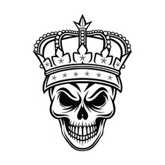 Skull with Crown King Skull Illustration with Crown vector illustration