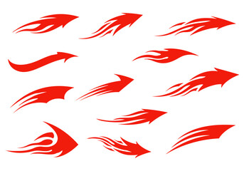 Dynamic Action, Red Flame Arrows, Graphic Design, Digital Art, Creative Environment, Artistic Perspective, UYUR.ai Concepts