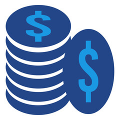 The combination icon of a stack of coins and a dollar symbol effectively conveys a message of accumulated financial value.