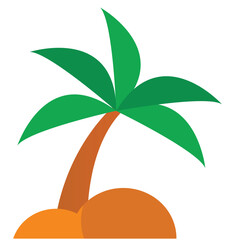 Palm Tree Vector Icon – Tropical Nature Silhouette Design, 
Minimal palm tree vector icon with tropical vibes. Suitable for use in summer themes, holiday graphics, beach designs, travel branding, 