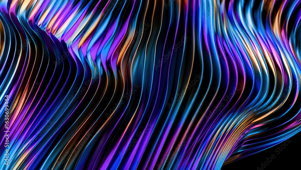 Aufkleber abstract 3d background with mother-of-pearl metal plates in a complex geometric pattern in a three-d