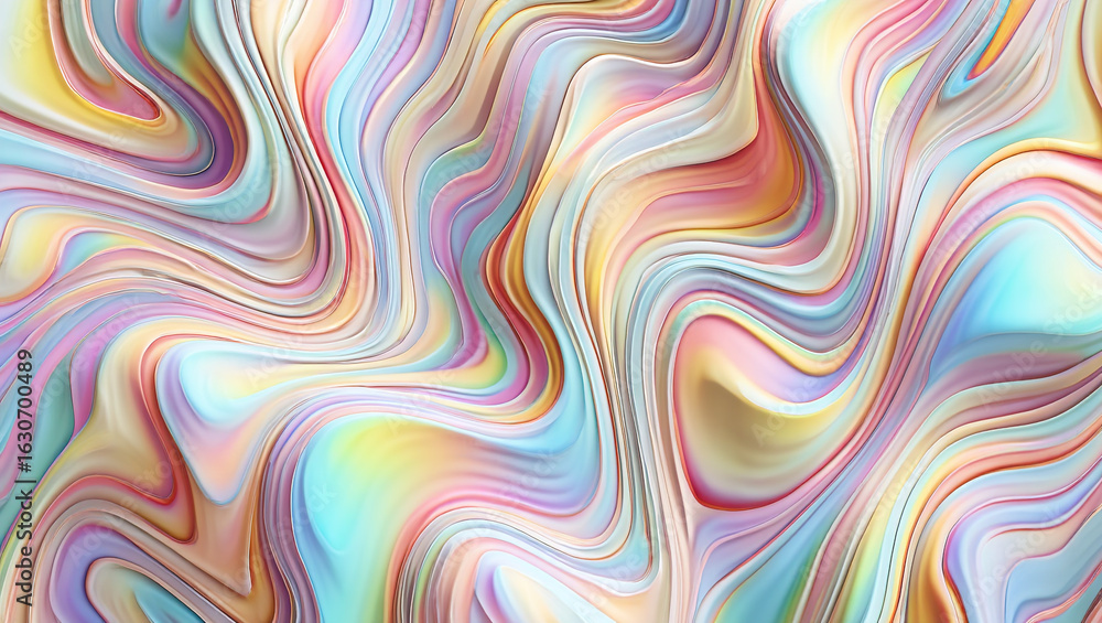 Poster abstract 3d background with mother-of-pearl metal plates in a complex geometric pattern in a three-d