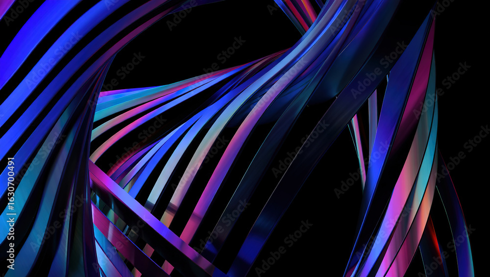 Aufkleber abstract 3d background with mother-of-pearl metal plates in a complex geometric pattern in a three-d