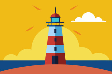 old lighthouse summer sun