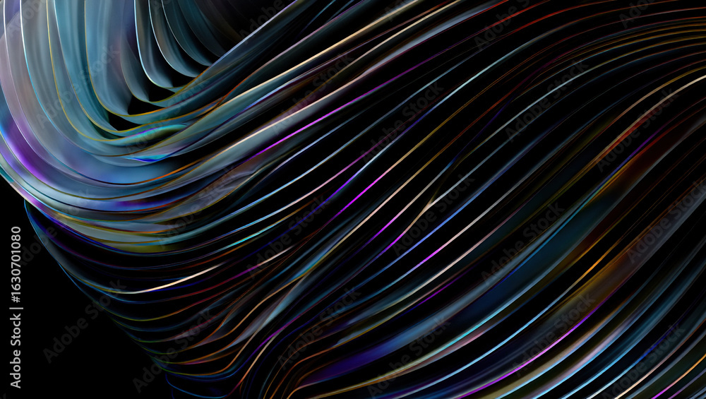Aufkleber abstract 3d background with mother-of-pearl metal plates in a complex geometric pattern in a three-d