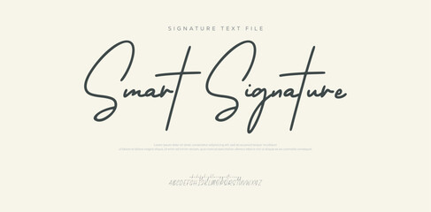 Smart signature Font Calligraphy Logotype Script Brush Font Type Font lettering handwritten. vector illustration   © Sauvage