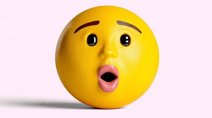 Fototapeta premium A yellow face with a mouth open and eyes closed. The face is a cartoonish representation of a person