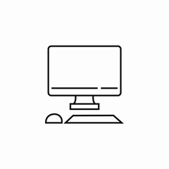 desktop computer setup icon sign vector