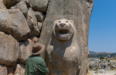 The Lion gate of Hattusa, the capital of the Hittite Empire, Bogazkale (Corum), Turkey