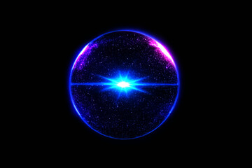 Cosmic Energy Blast Isolated on Black
