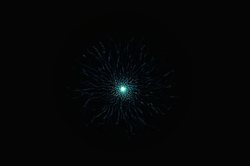 Cosmic Energy Blast Isolated on Black