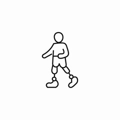 person walking prosthetics icon sign vector
