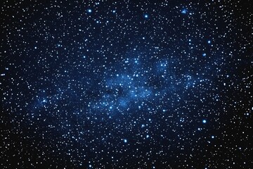 Obraz premium Starry sky background, blue night sky full of stars, glowing stars in the dark space, starry background, dark night, stars in the distance, starlight, dark background with a blue glow, night sky. 