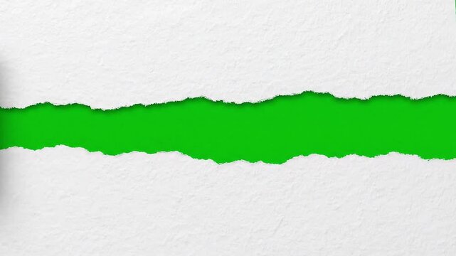 ripped paper reveal, seamless paper tear animation with green screen background ideal for video editing overlays transition effects compositing templates and motion graphics

