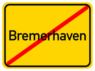 Illustration of a city exit sign for the city of Bremerhaven
