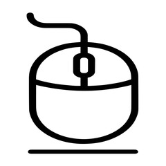 Minimal Line Art Vector of a Wired Computer Mouse Icon
