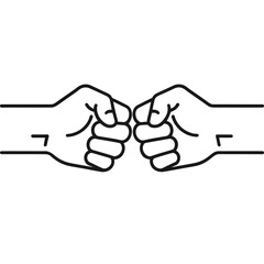 Fototapeta premium Two fists bumping together showing unity teamwork and friendship fists,