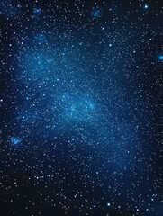Obraz premium Starry sky background, blue night sky full of stars, glowing stars in the dark space, starry background, dark night, stars in the distance, starlight, dark background with a blue glow, night sky. 