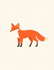 Obraz premium Cute cartoon fox illustration (1)