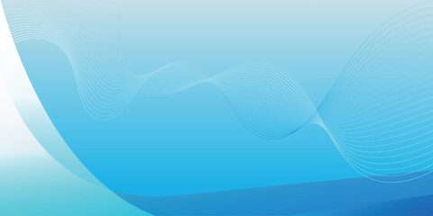 Modern abstract wave background design with smooth gradient curves in blue and green tones, ideal for professional business presentations, digital banners, posters, or technology-themed graphic