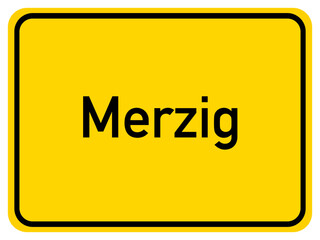 Illustration of a city entrance sign for the city of Merzig 