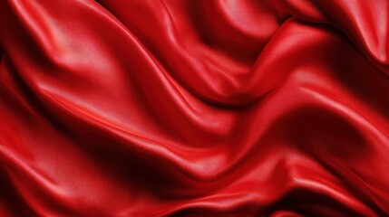 Obraz premium Rich, flowing red satin folds and drapes with highlights creating depth and texture
