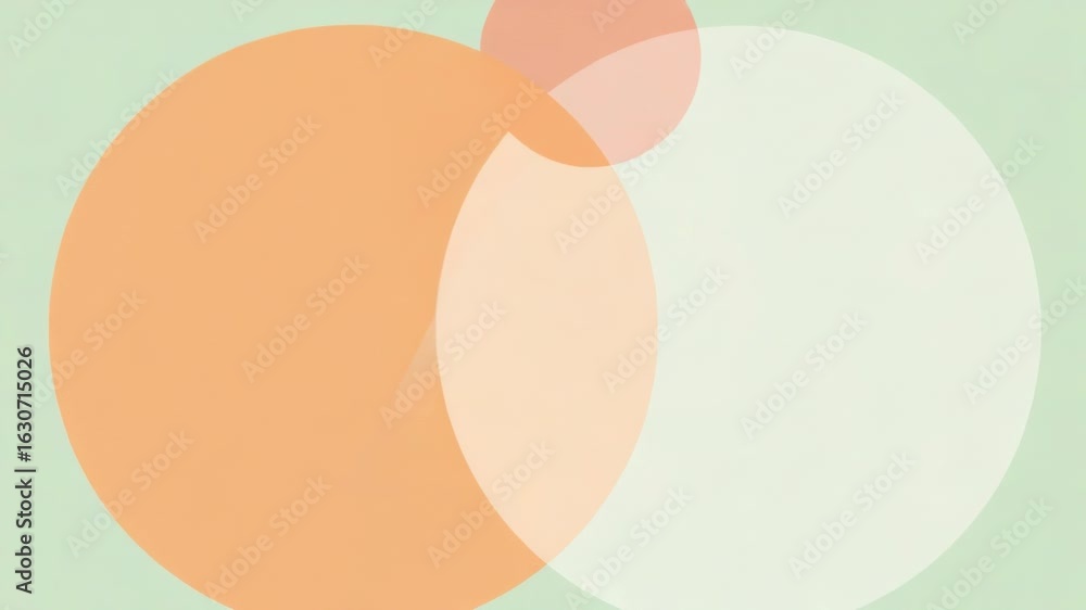 Poster illustration of two concentric circles on a green surface, perfect for representing harmony and unit