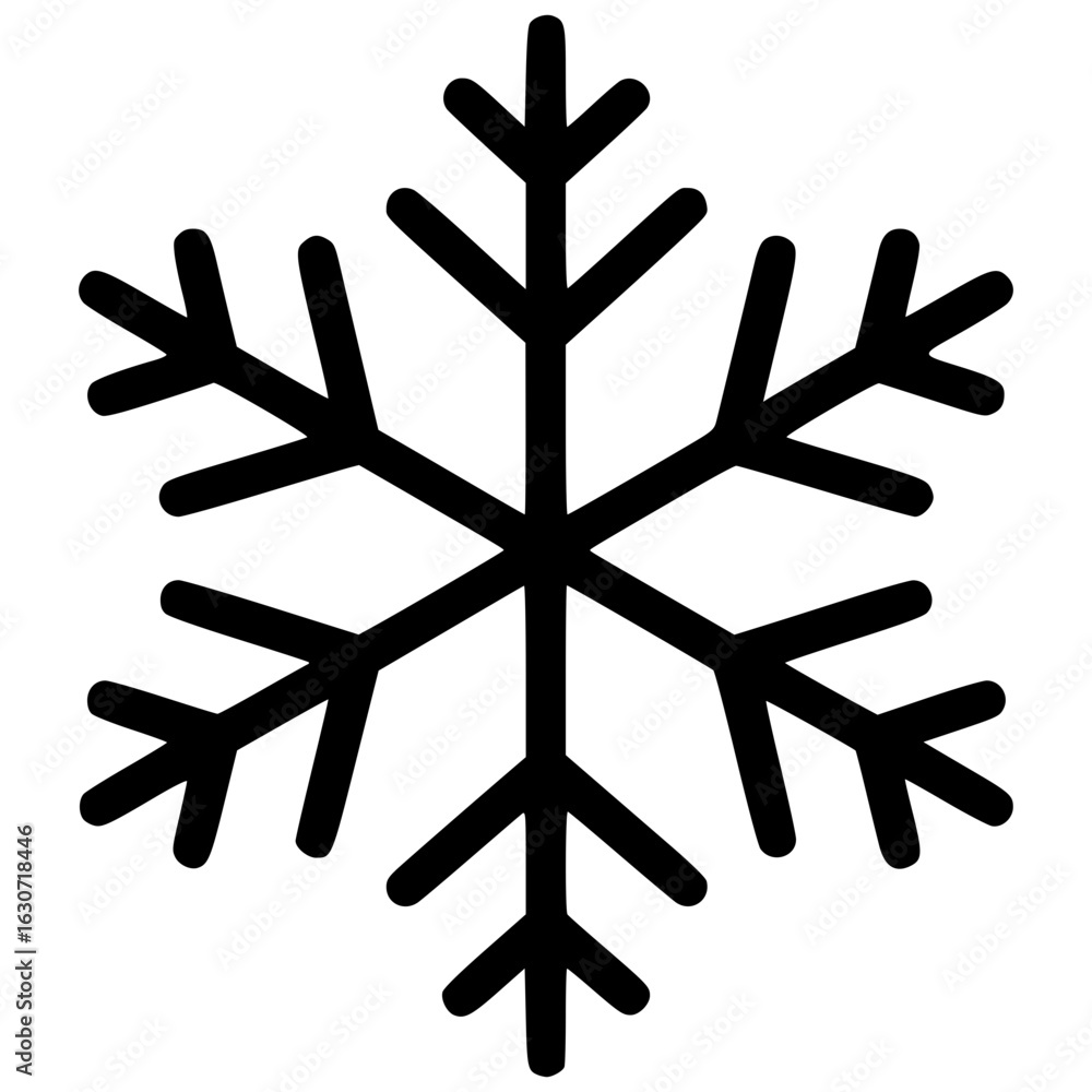 Poster snowflake icon vector for winter designs and applications