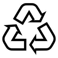 Recycling symbol in black vector design for sustainability efforts