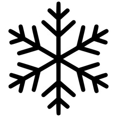 Snowflake icon vector for winter designs and applications