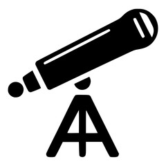 High-quality vector icon of a telescope on a stand