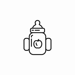 baby bottle apple icon sign vector