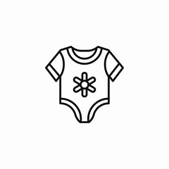 baby bodysuit flower icon sign vector