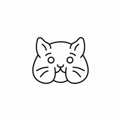 cute cat face icon sign vector