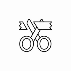 ribbon cutting ceremony icon sign vector