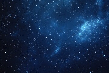 Obraz premium Starry sky background, blue night sky full of stars, glowing stars in the dark space, starry background, dark night, stars in the distance, starlight, dark background with a blue glow, night sky. 